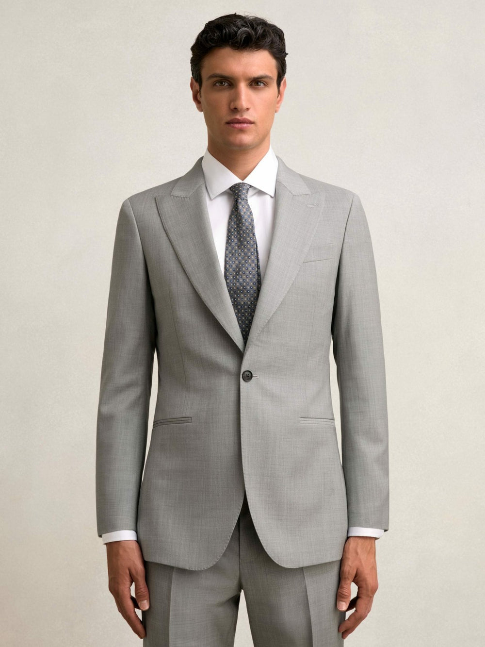 Reiss | Slim-Fit Wool Single Breasted Suit Blazer in Mid Grey