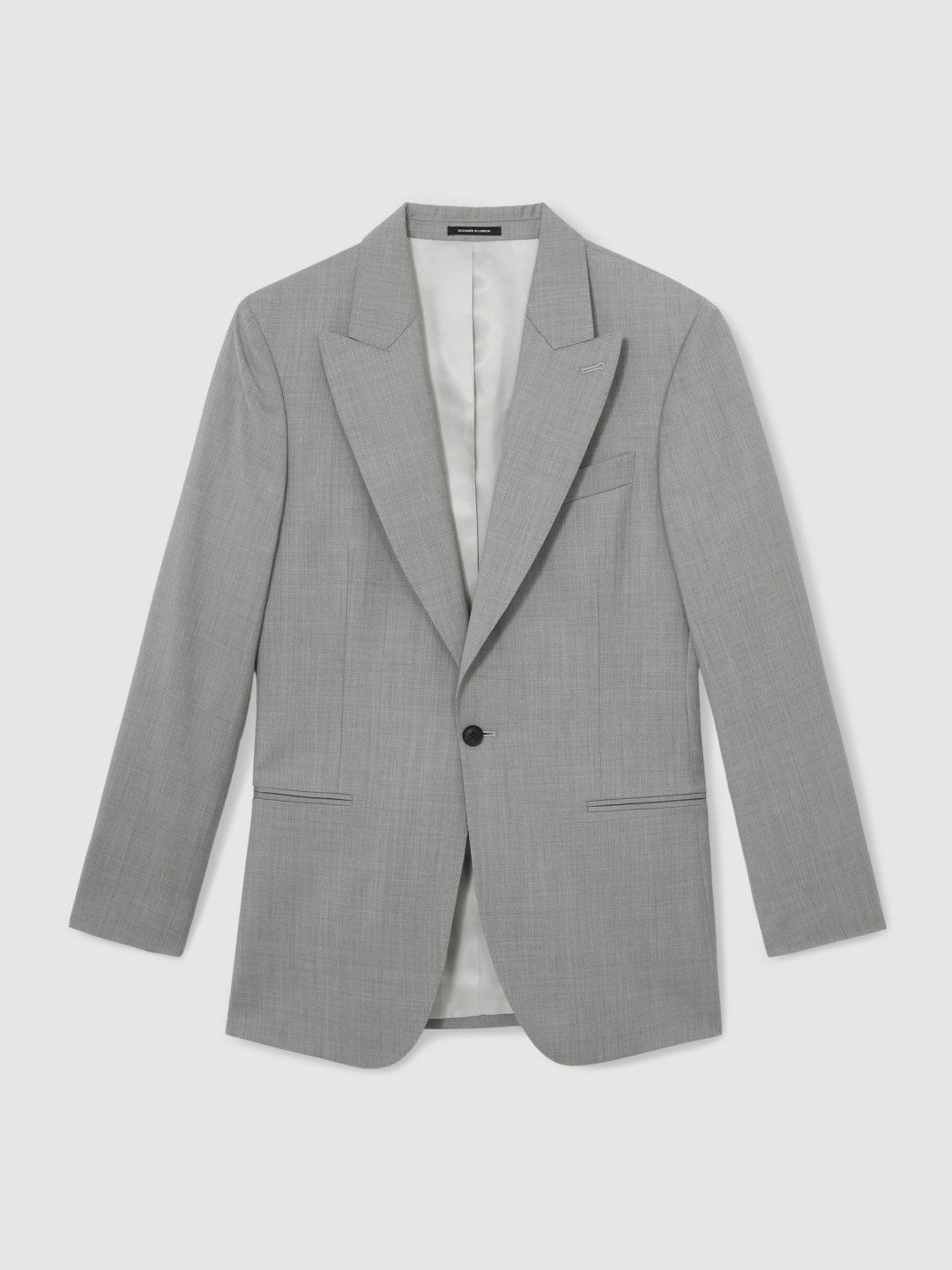 Reiss | Slim-Fit Wool Single Breasted Suit Blazer in Mid Grey