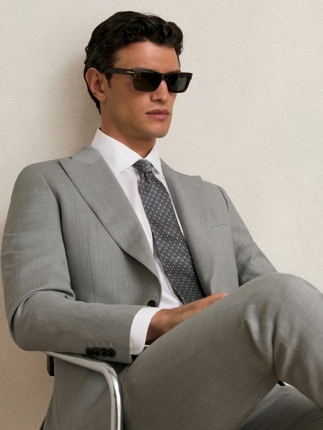 Reiss | Slim-Fit Wool Single Breasted Suit Blazer in Mid Grey