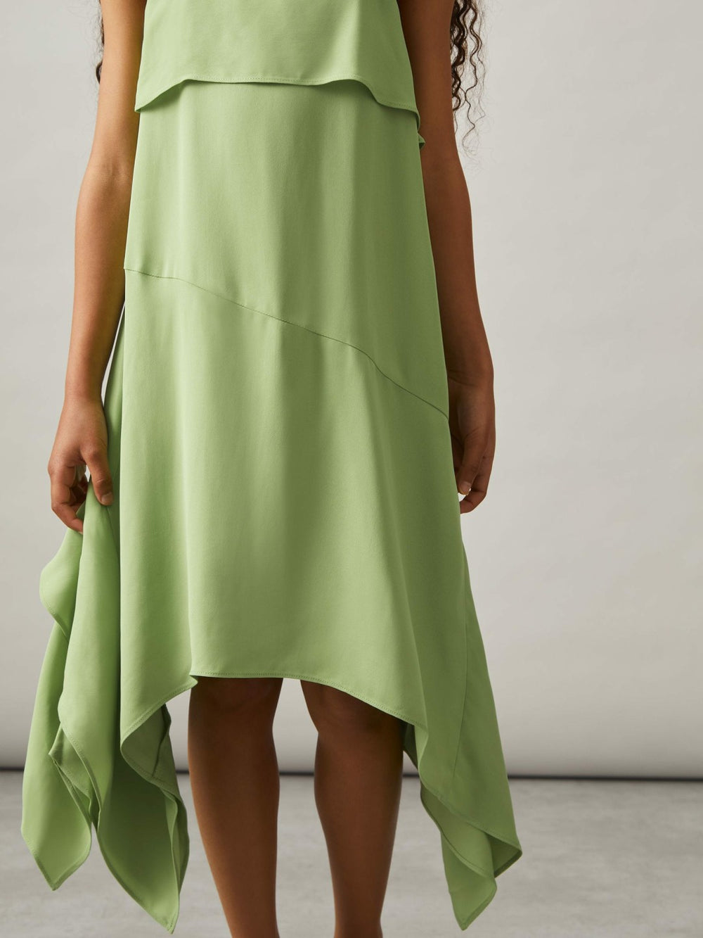 Reiss | 4-9 yrs Handkerchief-Hem Sleeveless Dress in Green