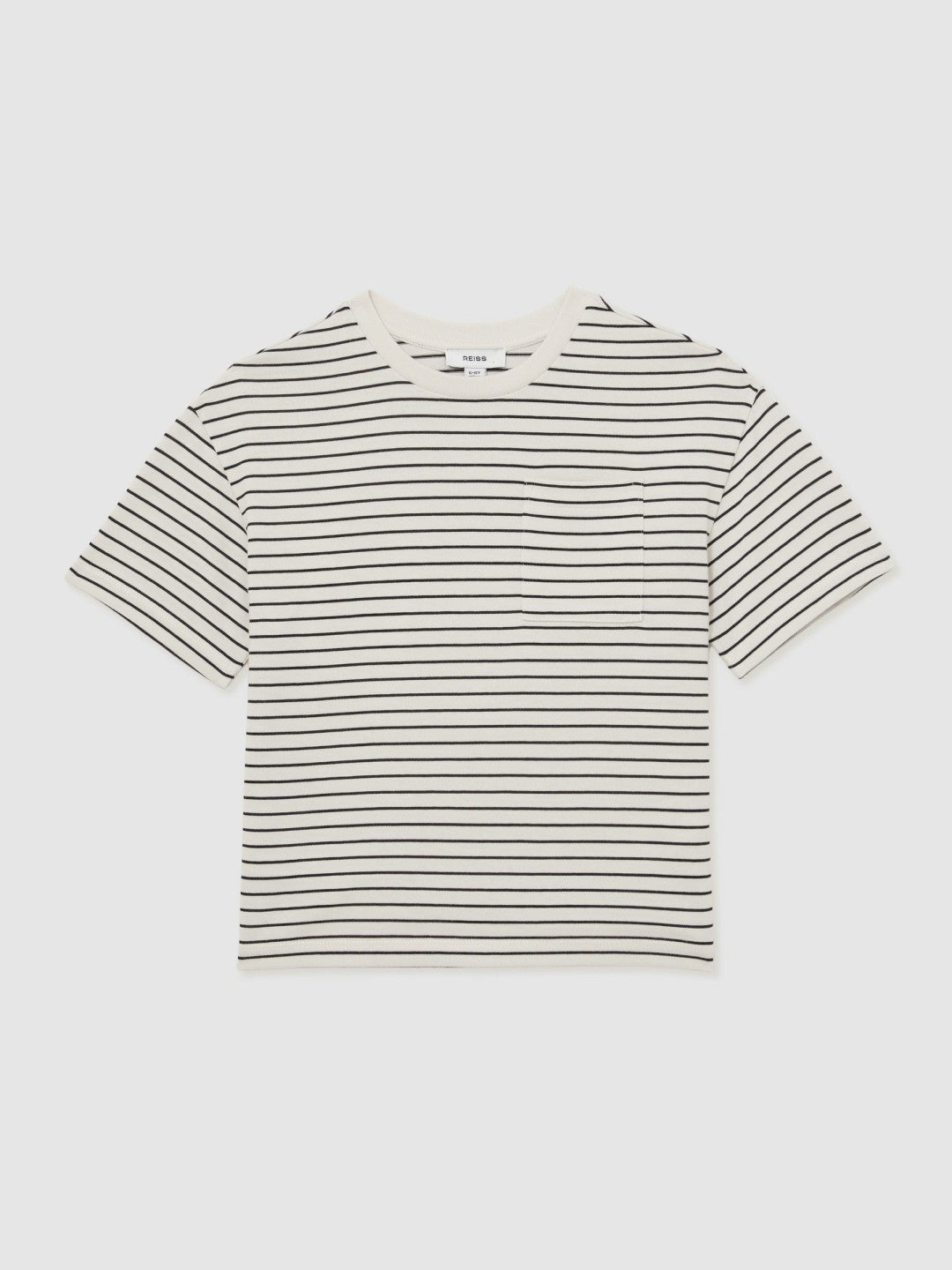Reiss | 13-14 yrs Cotton-Blend Stripe T-Shirt in White/Navy