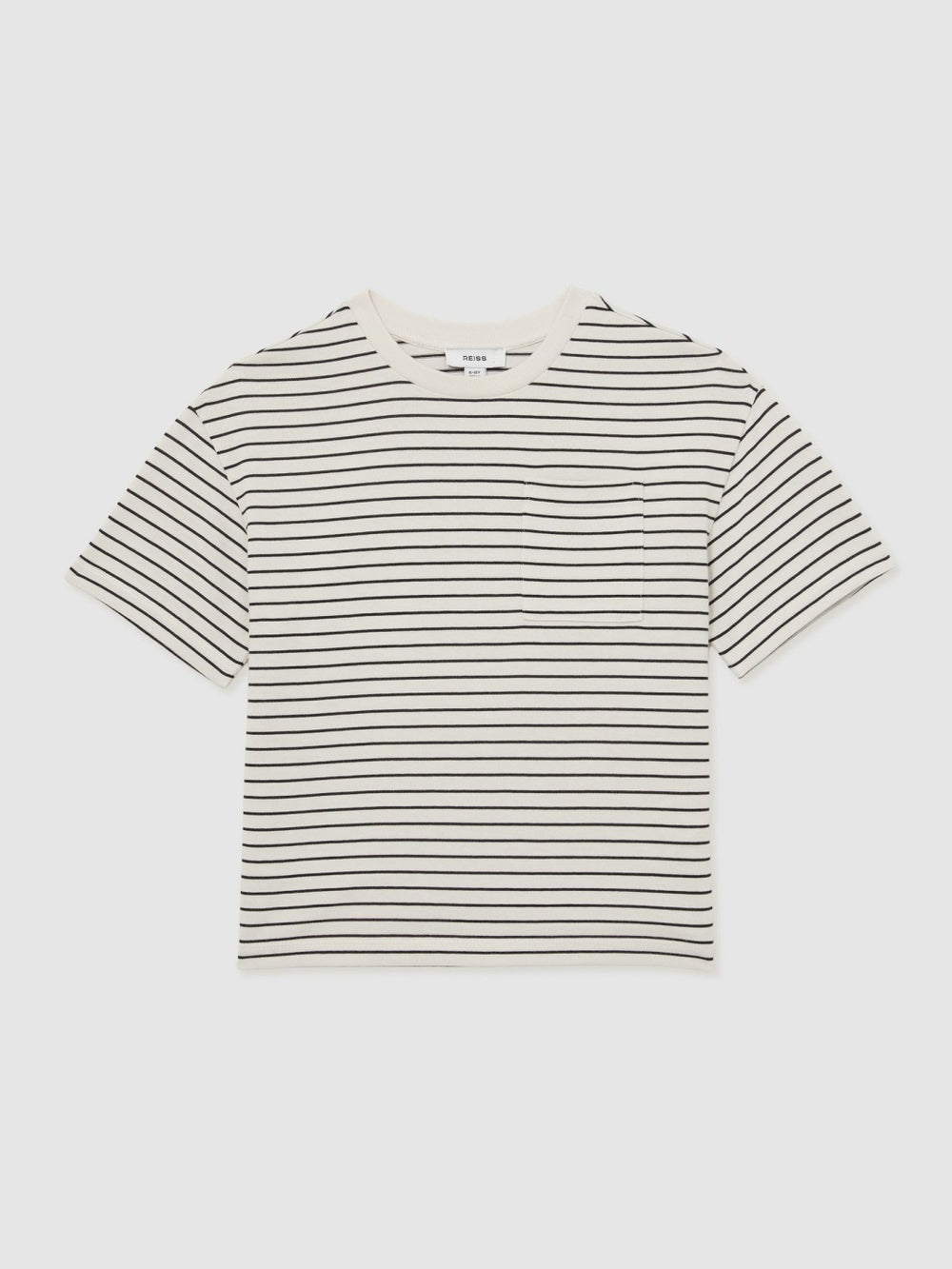 Reiss | 13-14 yrs Cotton-Blend Stripe T-Shirt in White/Navy