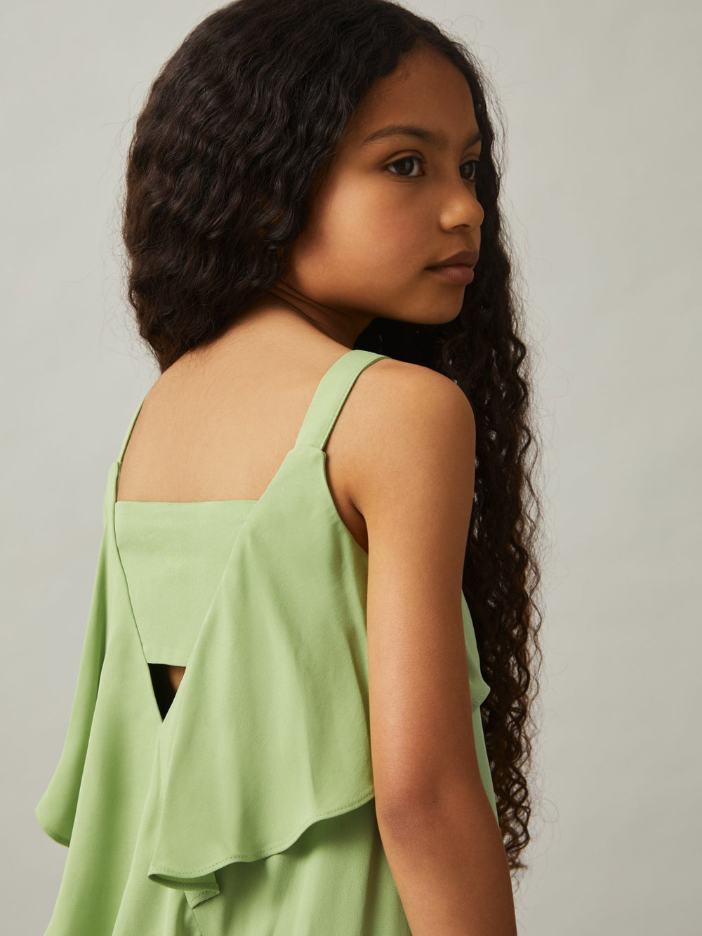 Reiss | 13-14 yrs Handkerchief-Hem Sleeveless Dress in Green