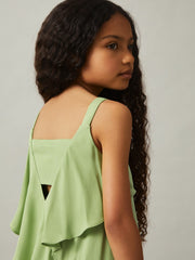 Reiss | 13-14 yrs Handkerchief-Hem Sleeveless Dress in Green