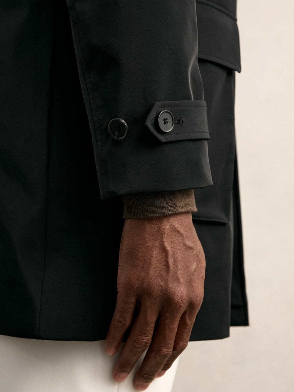 Reiss | Hybrid Removable-Gilet Overcoat in Black