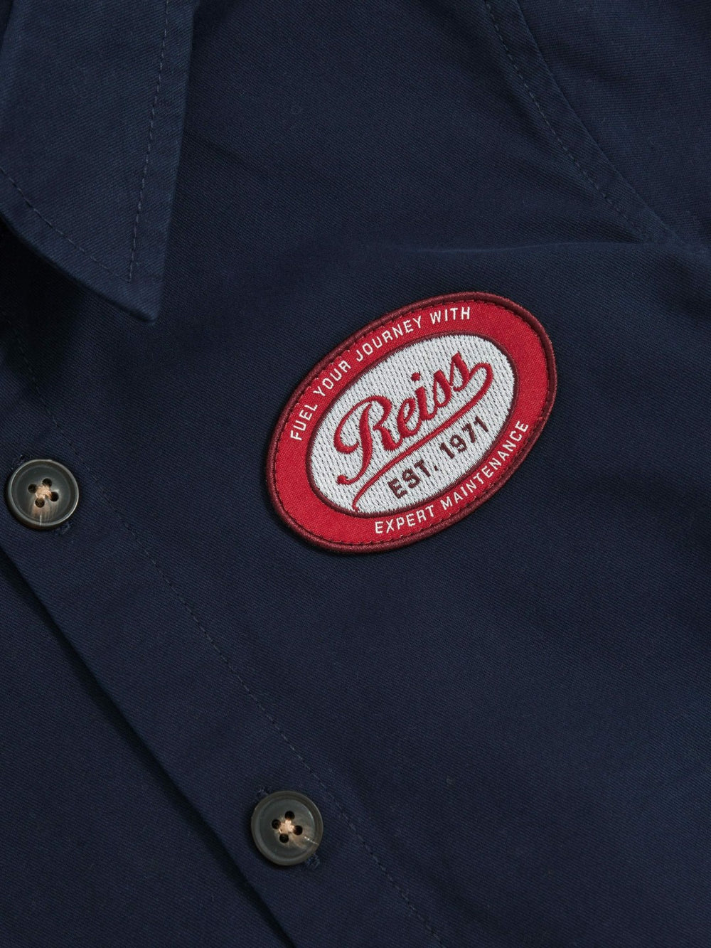 Reiss | Cotton Removable-Hood Motor Cars Jacket in Navy
