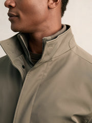 Reiss | Hybrid Removable-Gilet Overcoat in Mushroom Brown