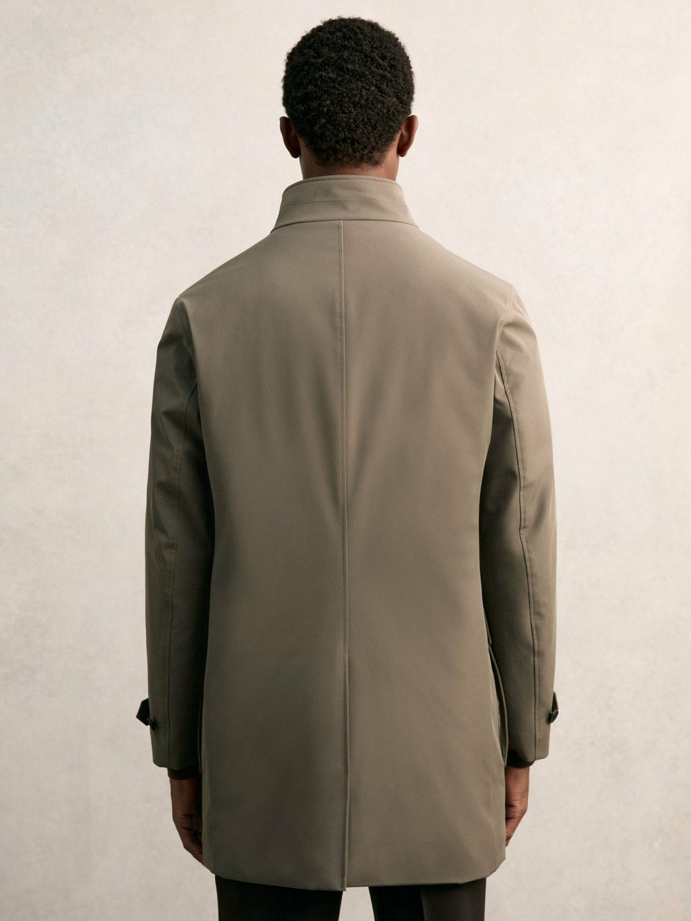 Reiss | Hybrid Removable-Gilet Overcoat in Mushroom Brown