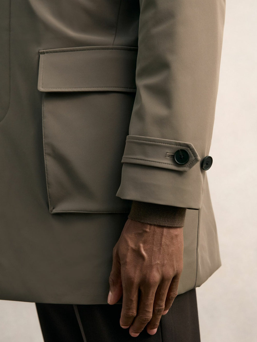 Reiss | Hybrid Removable-Gilet Overcoat in Mushroom Brown
