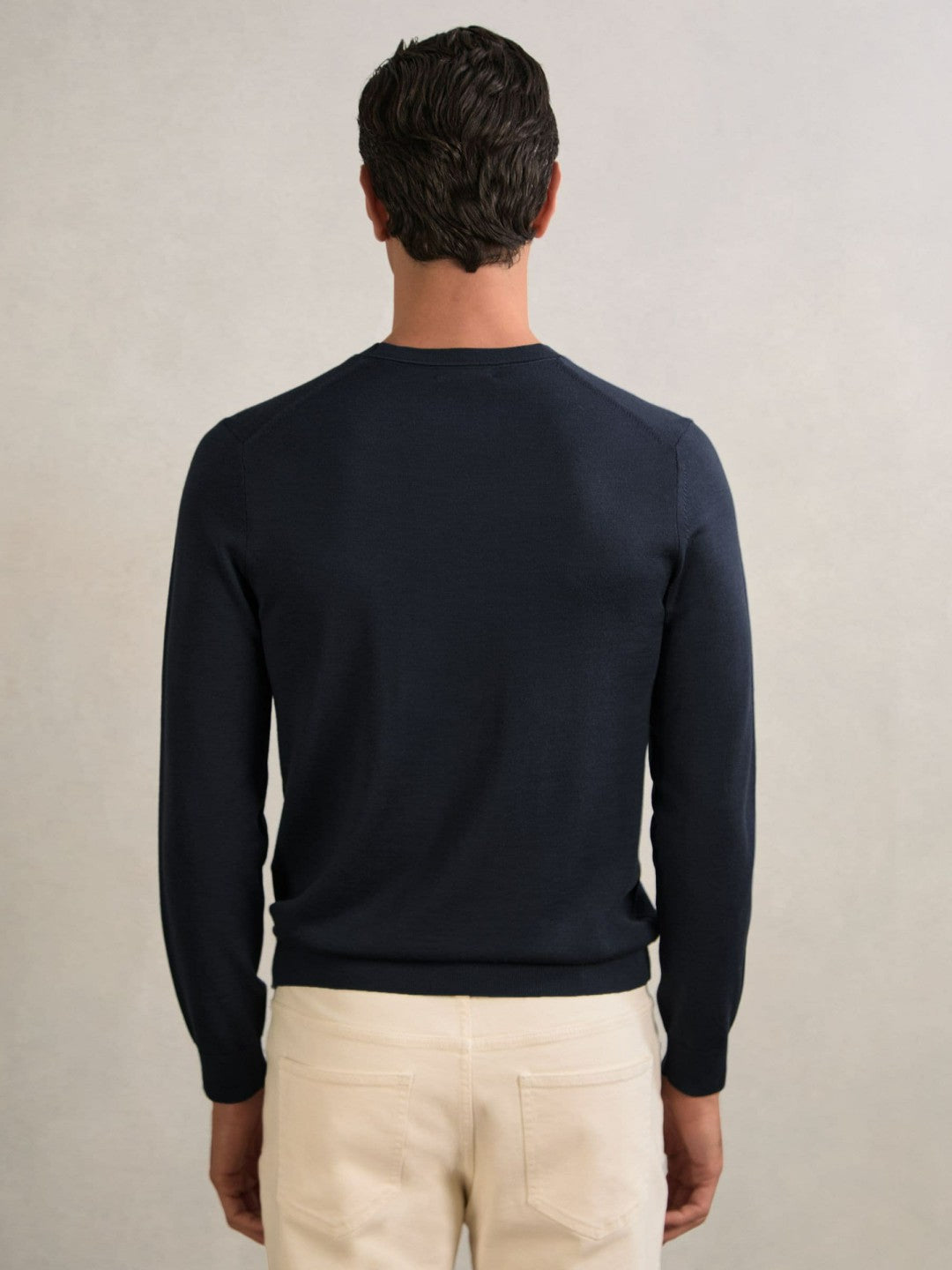 Reiss | Merino Wool Crew Neck Jumper in Midnight Navy