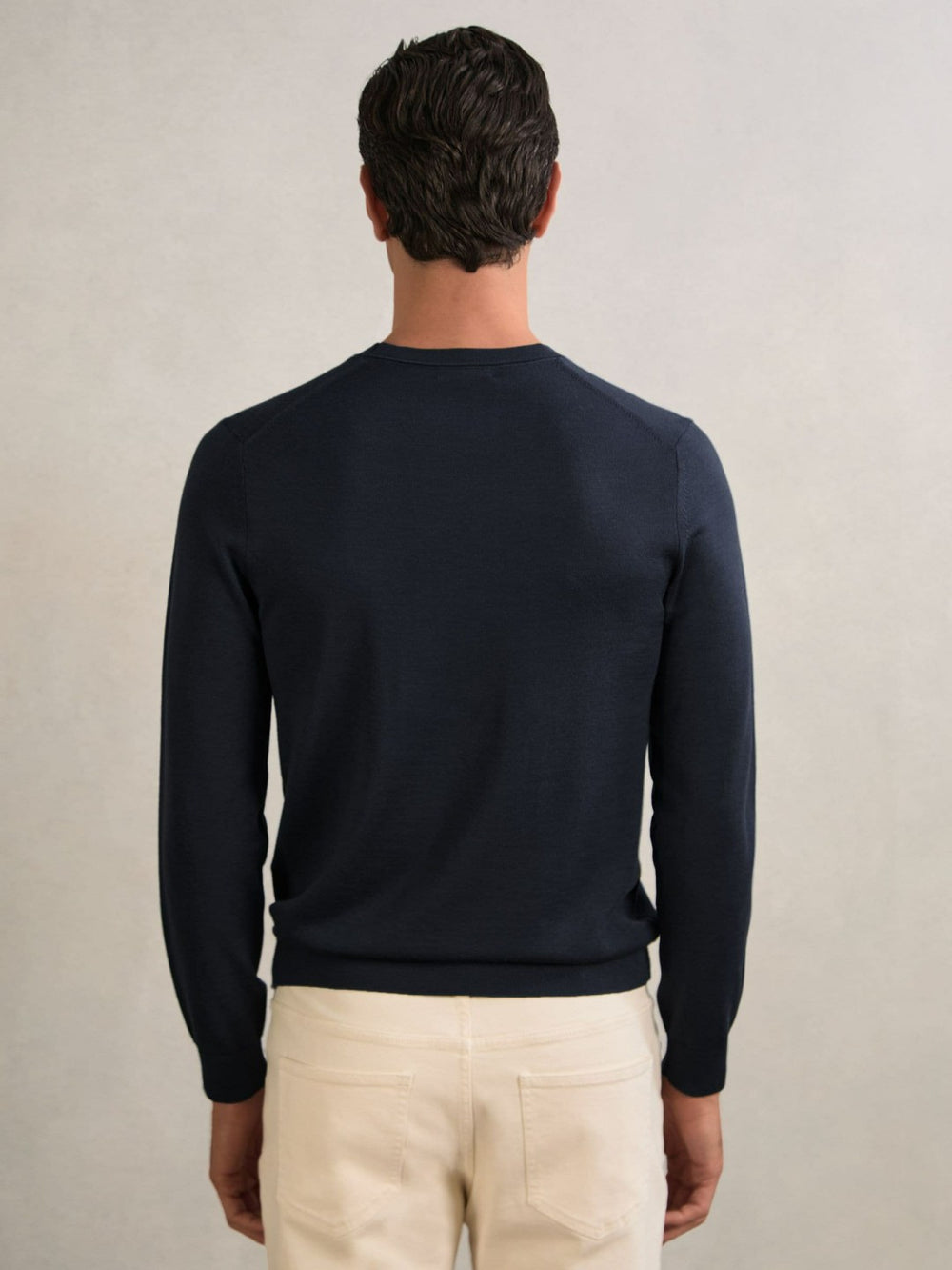 Reiss | Merino Wool Crew Neck Jumper in Midnight Navy