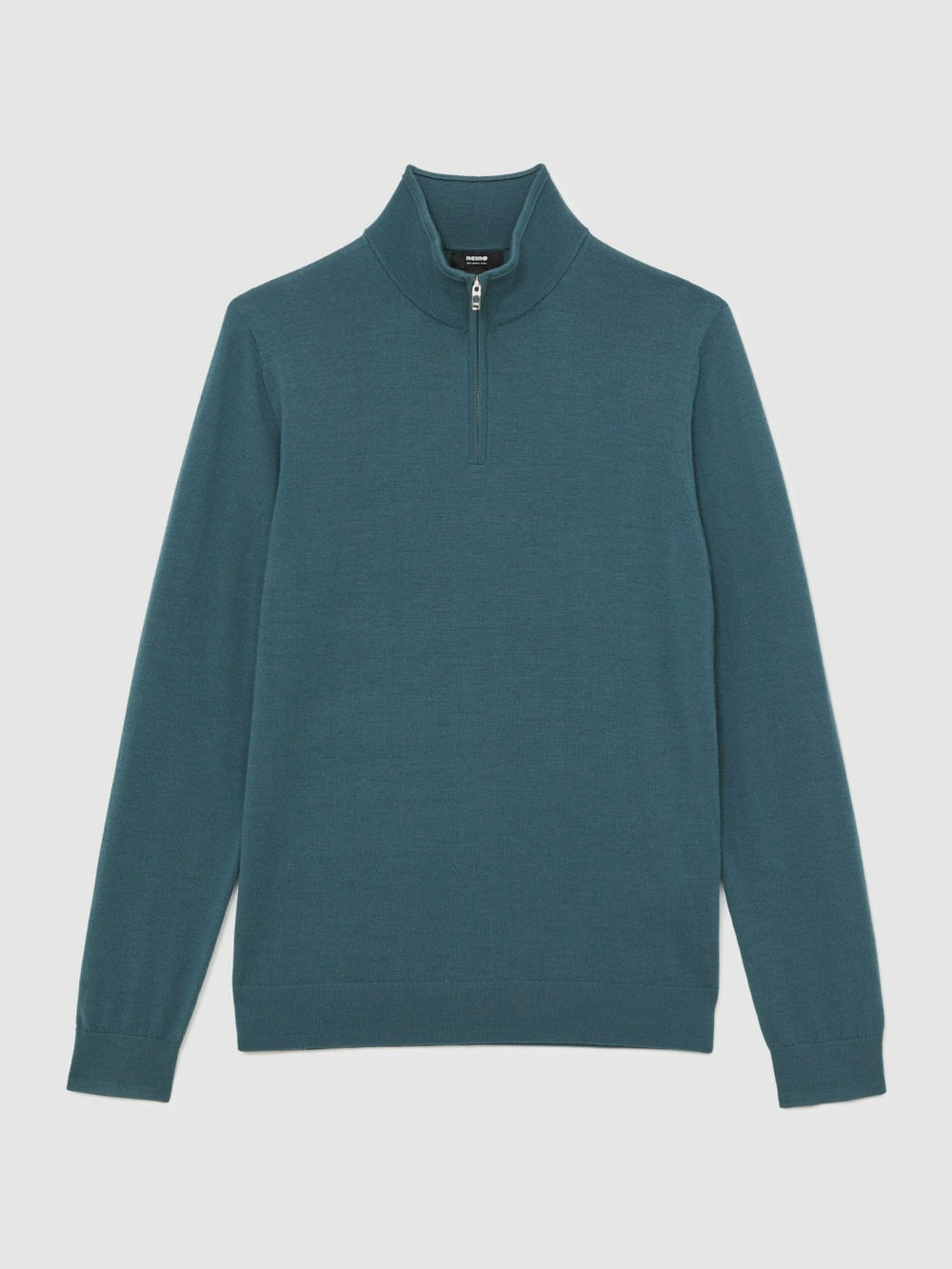 Reiss | Merino Wool Half Zip Jumper in Orion Blue