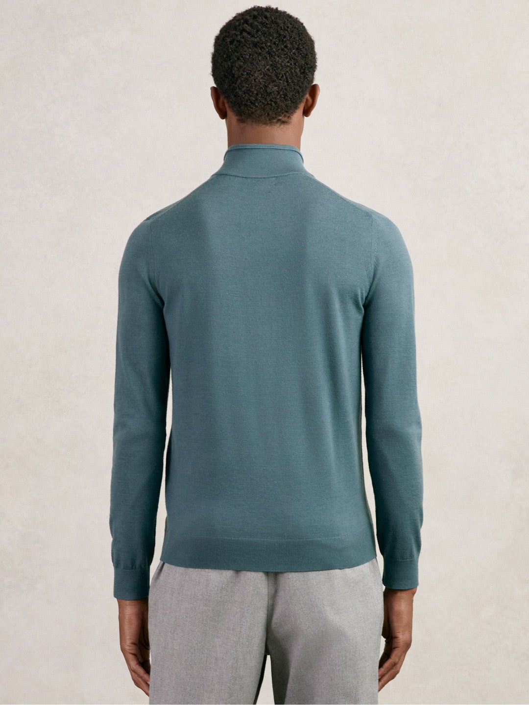 Reiss | Merino Wool Half Zip Jumper in Orion Blue