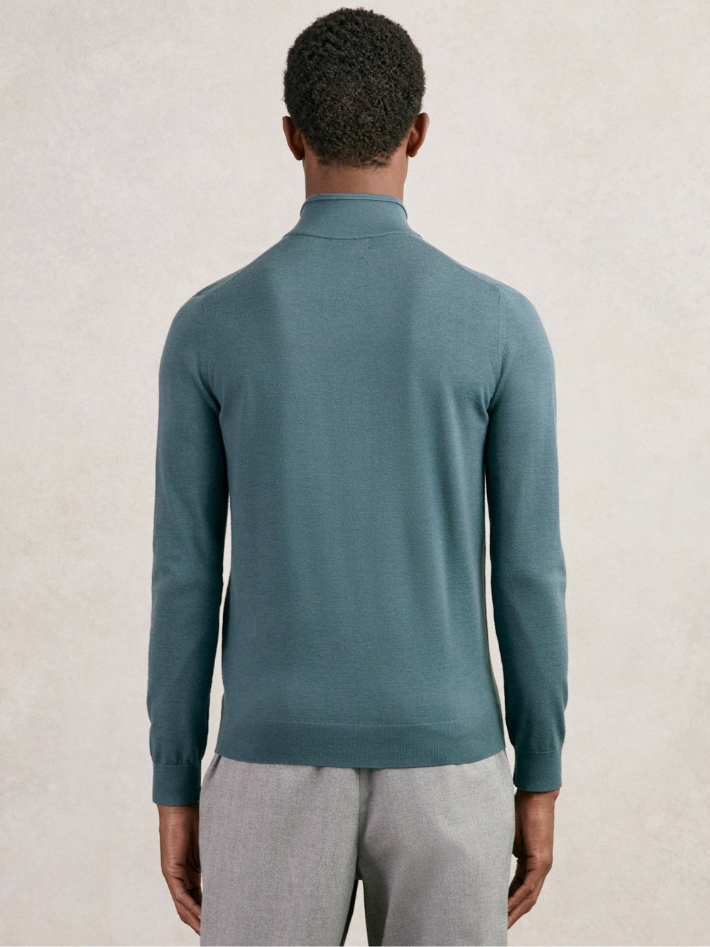 Reiss | Merino Wool Half Zip Jumper in Orion Blue