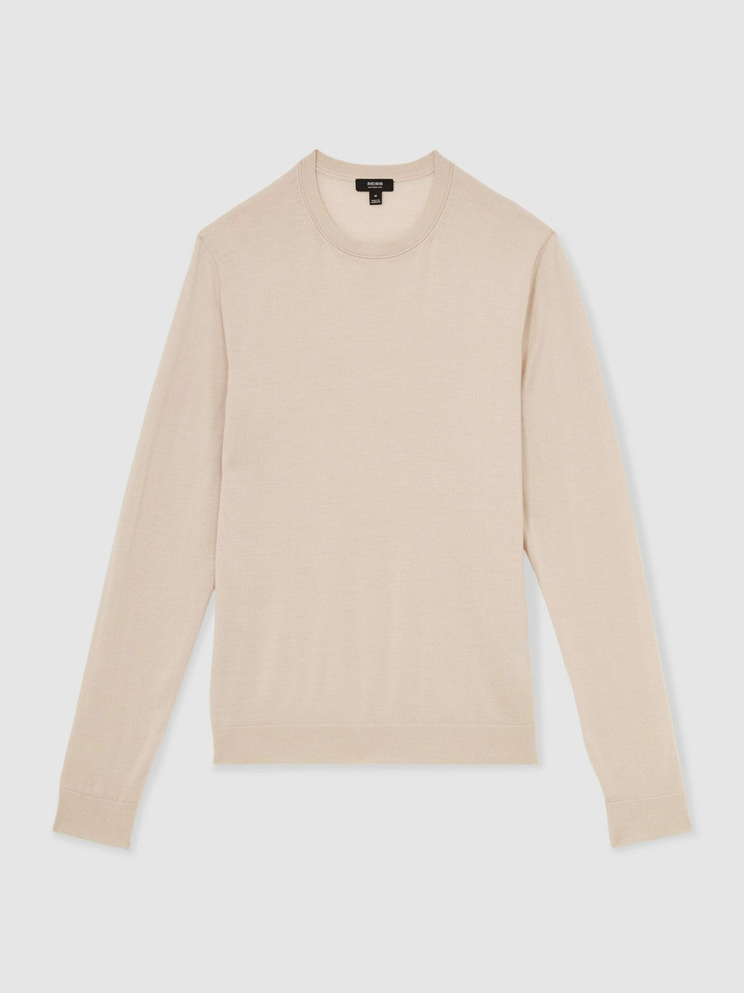 Reiss | Merino-Wool Crew-Neck Jumper in Beige