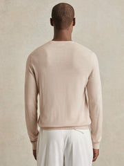 Reiss | Merino-Wool Crew-Neck Jumper in Beige