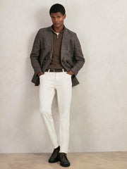 Reiss | Merino Wool Half-Zip Jumper in Chocolate Brown