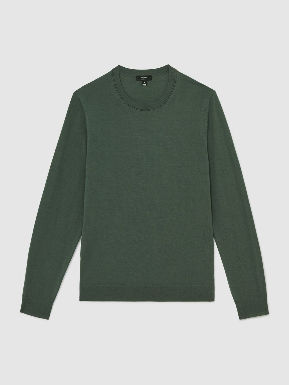 Reiss | Merino-Wool Crew-Neck Jumper in Kale Green