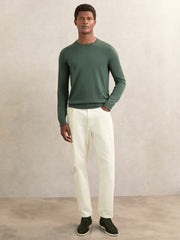 Reiss | Merino-Wool Crew-Neck Jumper in Kale Green