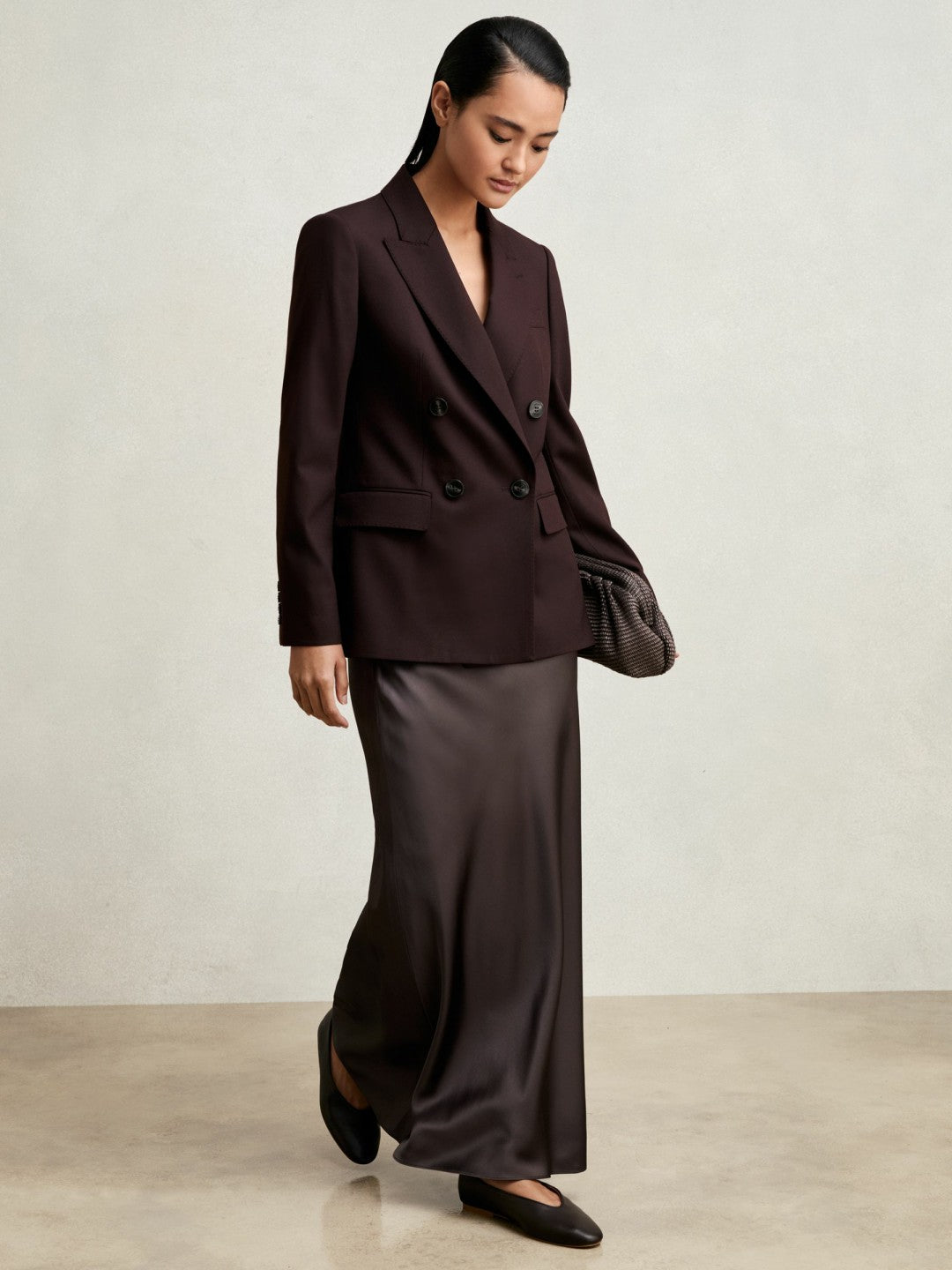 Reiss | Silk Slip Maxi Skirt in Mauve