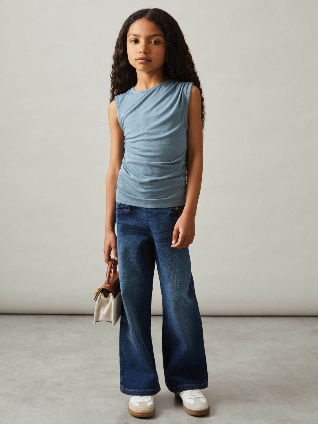Reiss | 3-9 yrs Ruched Jersey Vest in Blue