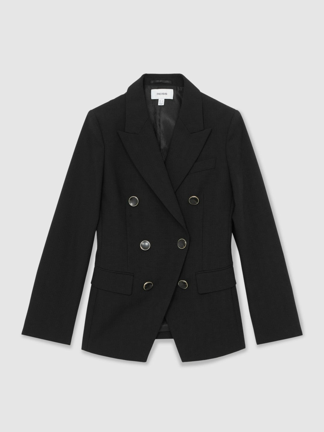 Reiss | Wool-Blend Double-Breasted Blazer in Black