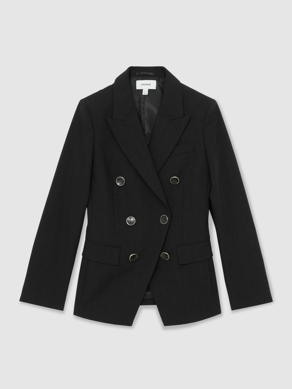 Reiss | Wool-Blend Double-Breasted Blazer in Black