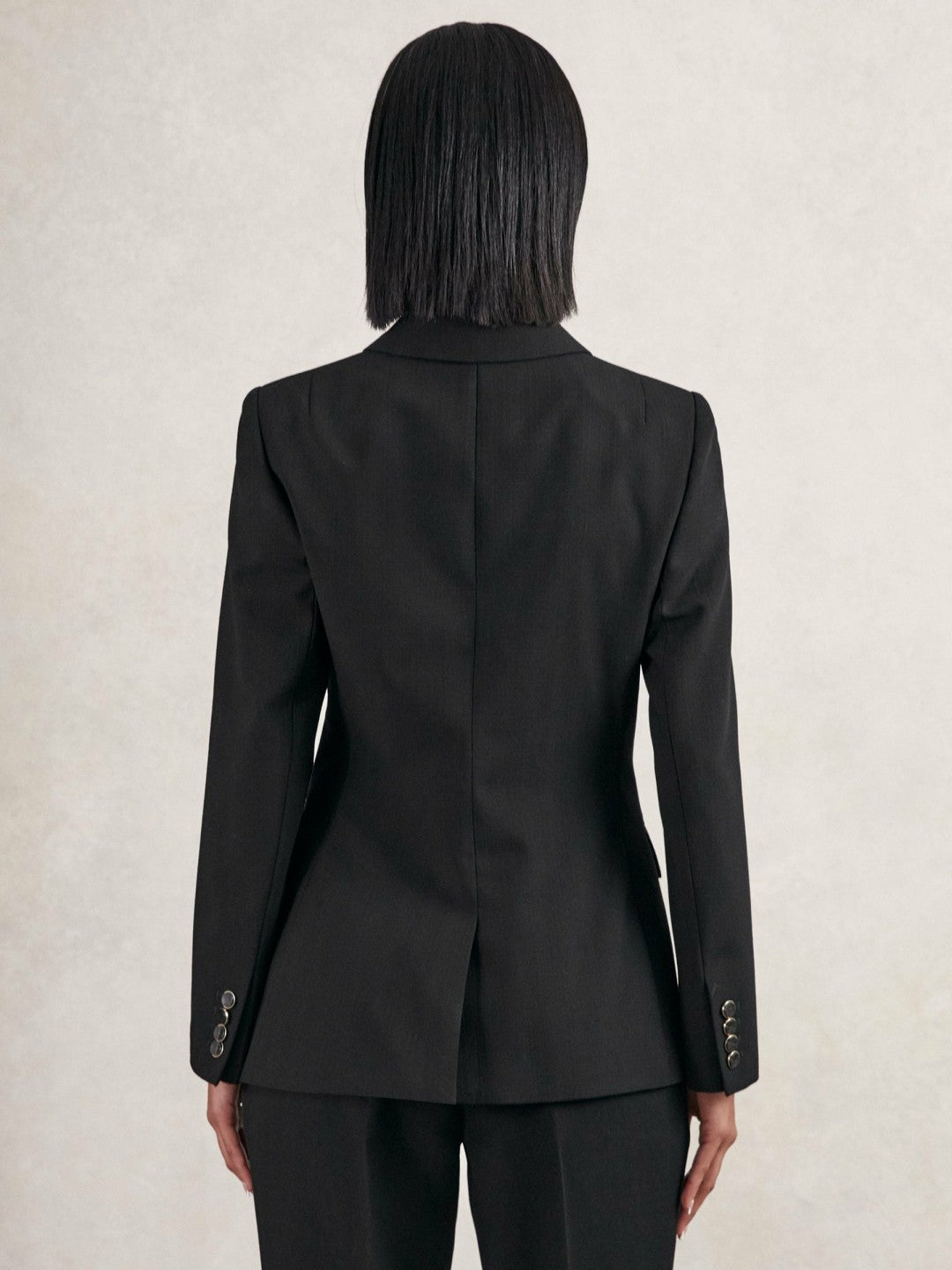 Reiss | Wool-Blend Double-Breasted Blazer in Black