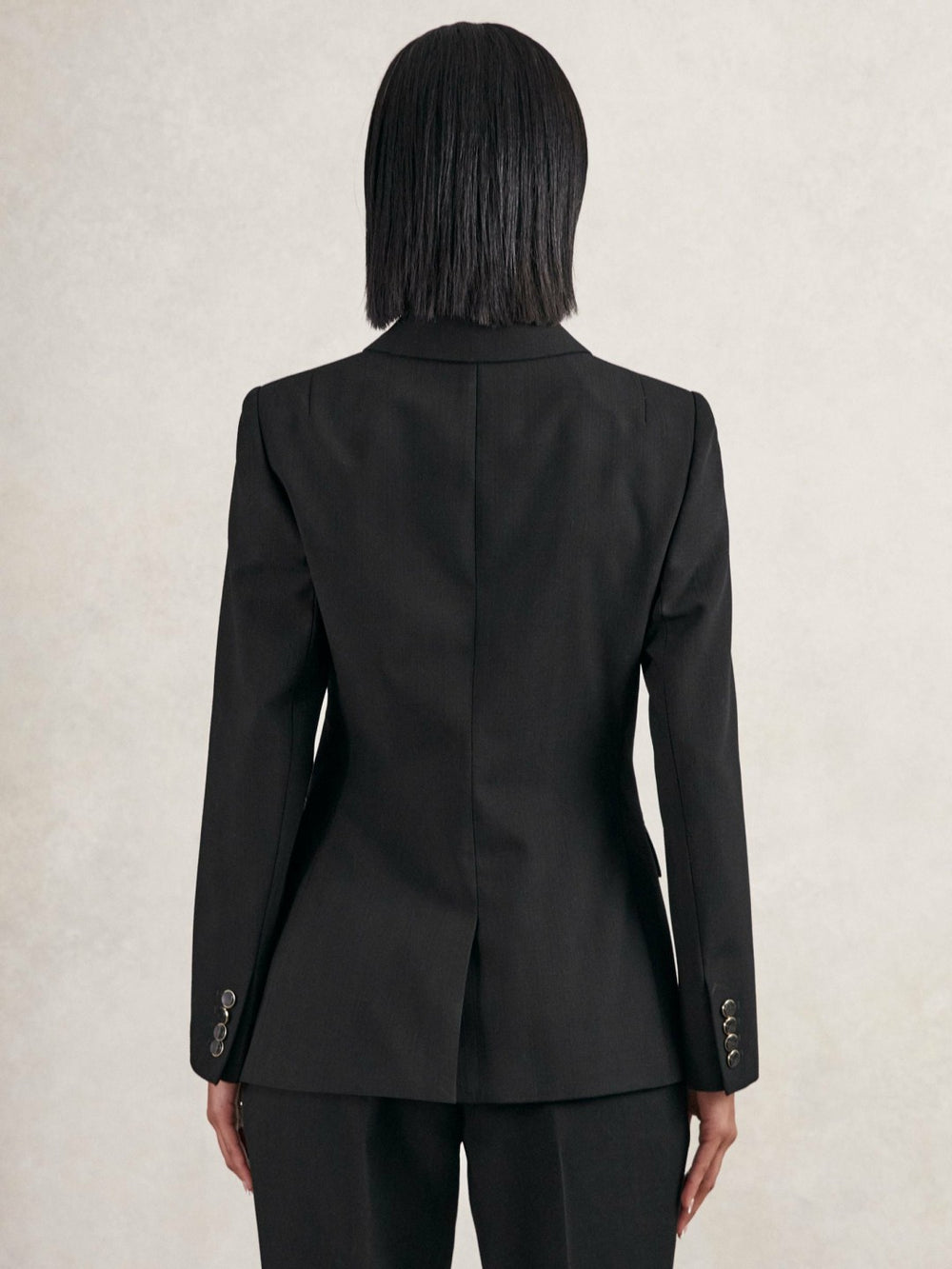 Reiss | Wool-Blend Double-Breasted Blazer in Black