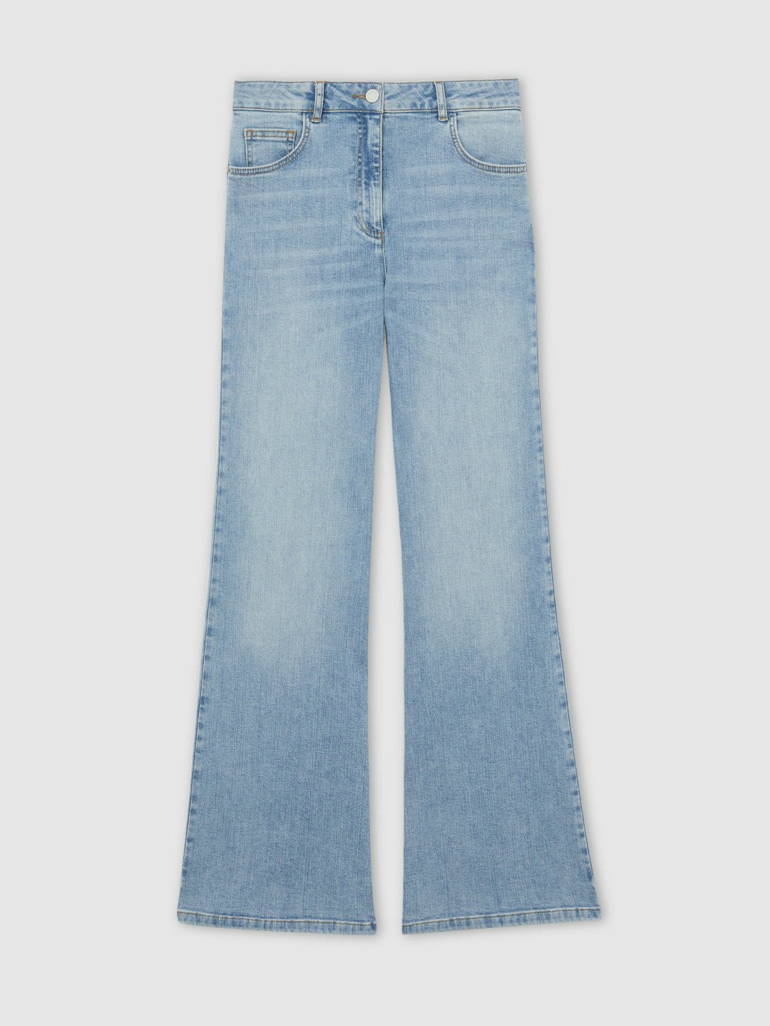 Reiss | Petite Mid-Rise Flared Jeans in Light Blue