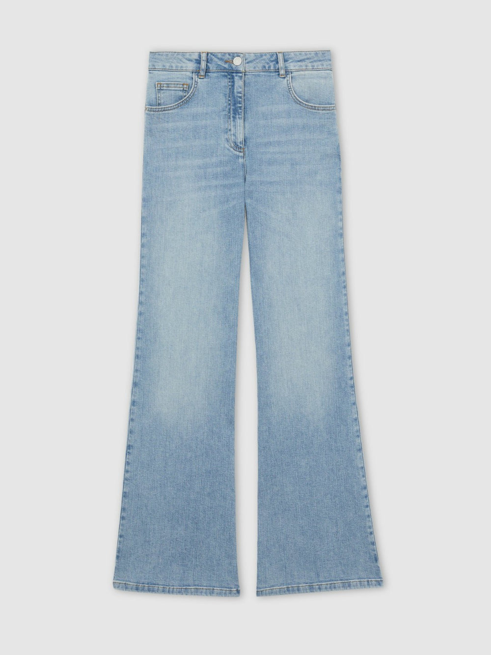 Reiss | Petite Mid-Rise Flared Jeans in Light Blue