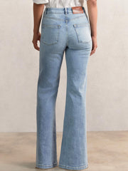 Reiss | Petite Mid-Rise Flared Jeans in Light Blue