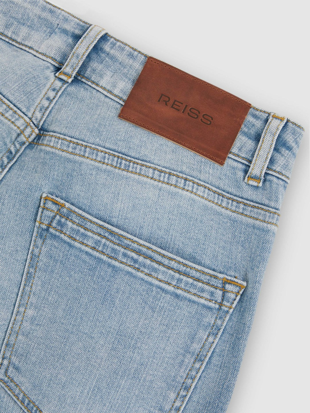 Reiss | Petite Mid-Rise Flared Jeans in Light Blue