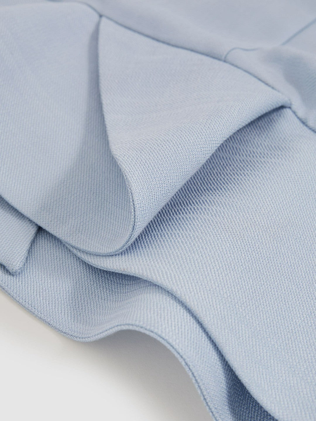 Reiss | Structured Ruffle-Hem Mini Dress in Blue