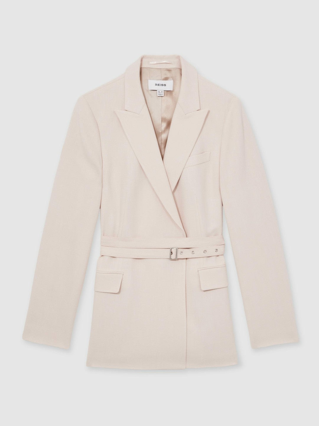 Reiss | Single-Breasted Belted Suit Jacket in Pink