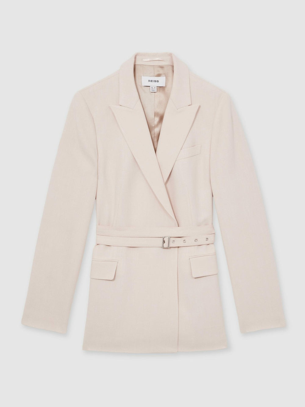 Reiss | Single-Breasted Belted Suit Jacket in Pink