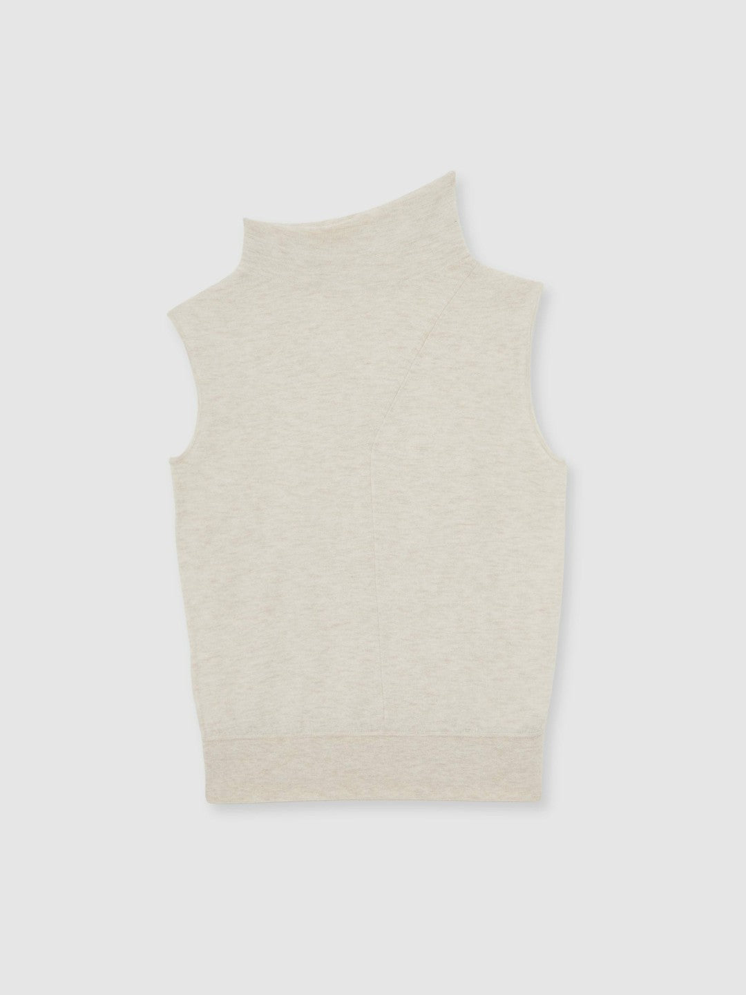 Reiss | Wool Slouched Sleeveless Top in Stone Neutral