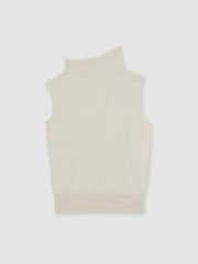 Reiss | Wool Slouched Sleeveless Top in Stone Neutral