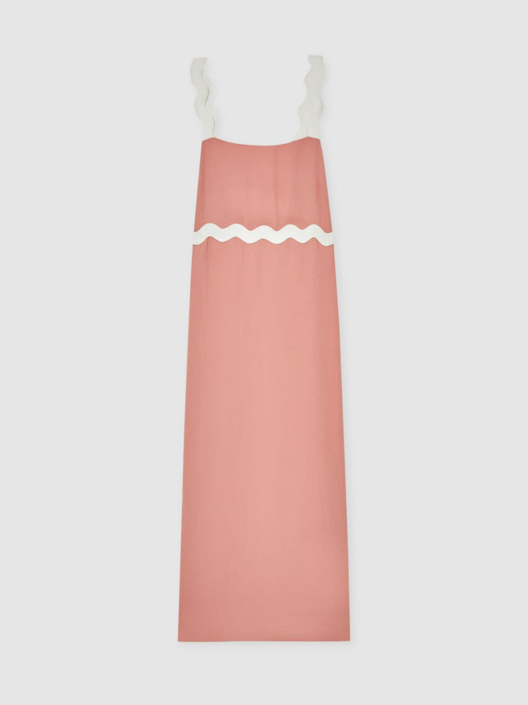 Reiss | Wave-Trim Crepe Midi Dress in Pink