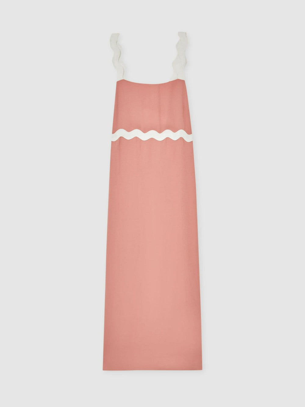 Reiss | Wave-Trim Crepe Midi Dress in Pink