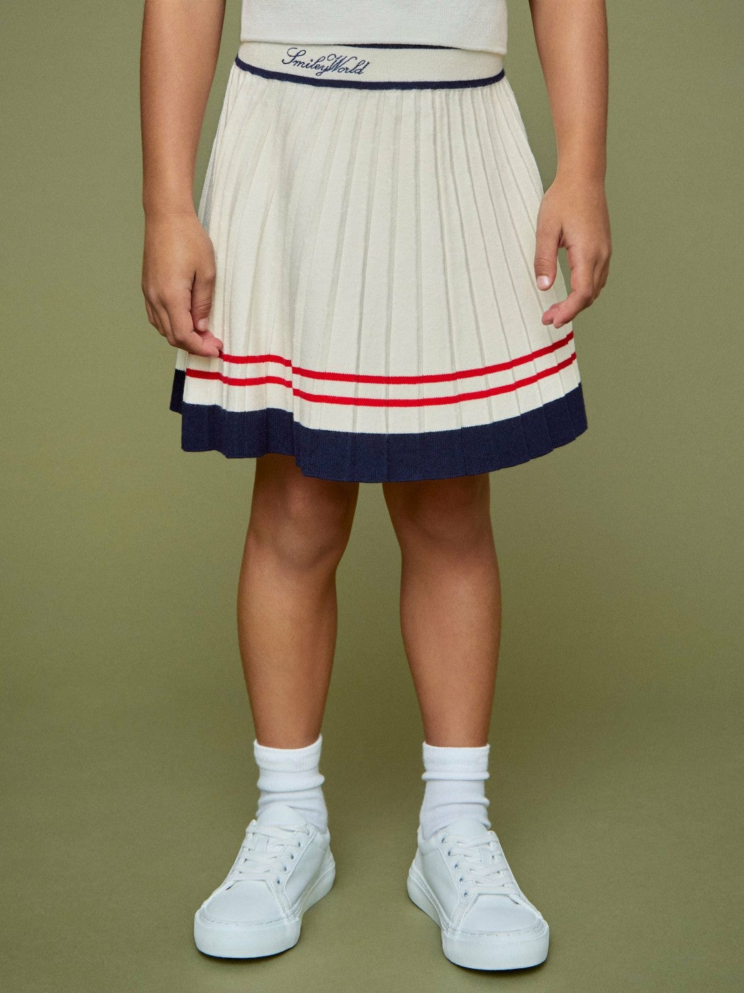 Reiss | 9-13 yrs SmileyWorld Tennis Skirt in Off White