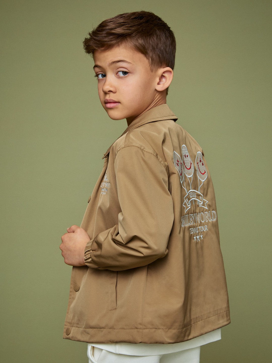 Reiss | 9-13 yrs SmileyWorld Harrington Jacket in Stone