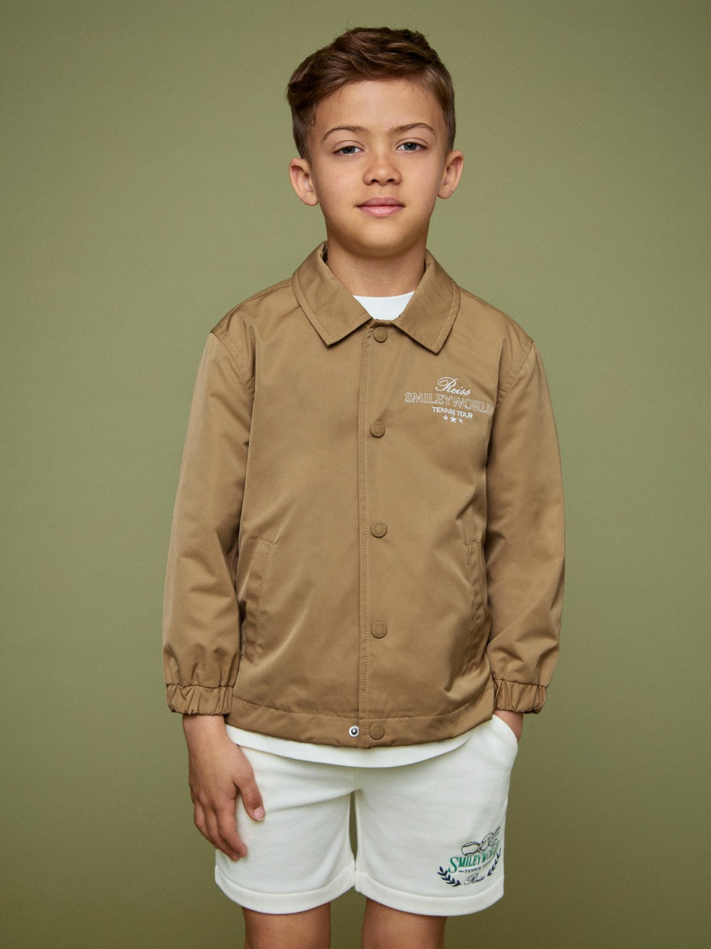 Reiss | 9-13 yrs SmileyWorld Harrington Jacket in Stone