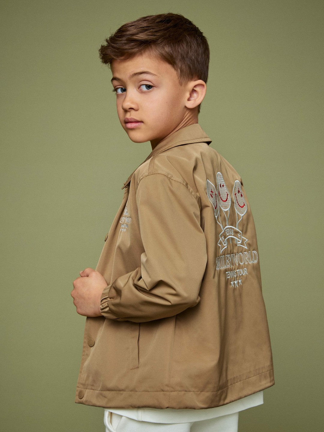 Reiss | 13-14 yrs SmileyWorld Harrington Jacket in Stone
