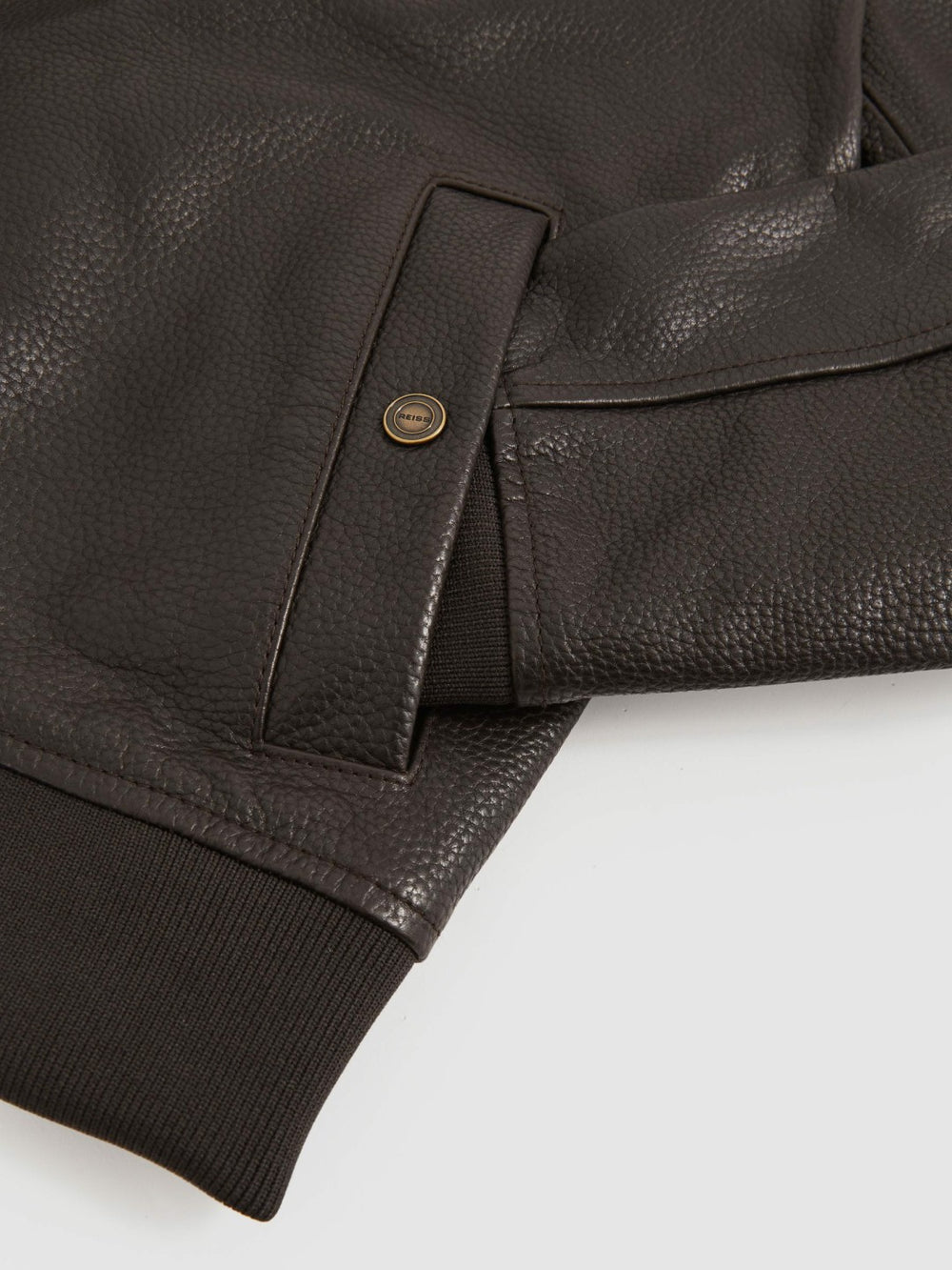 Reiss | Leather Bomber Jacket in Brown