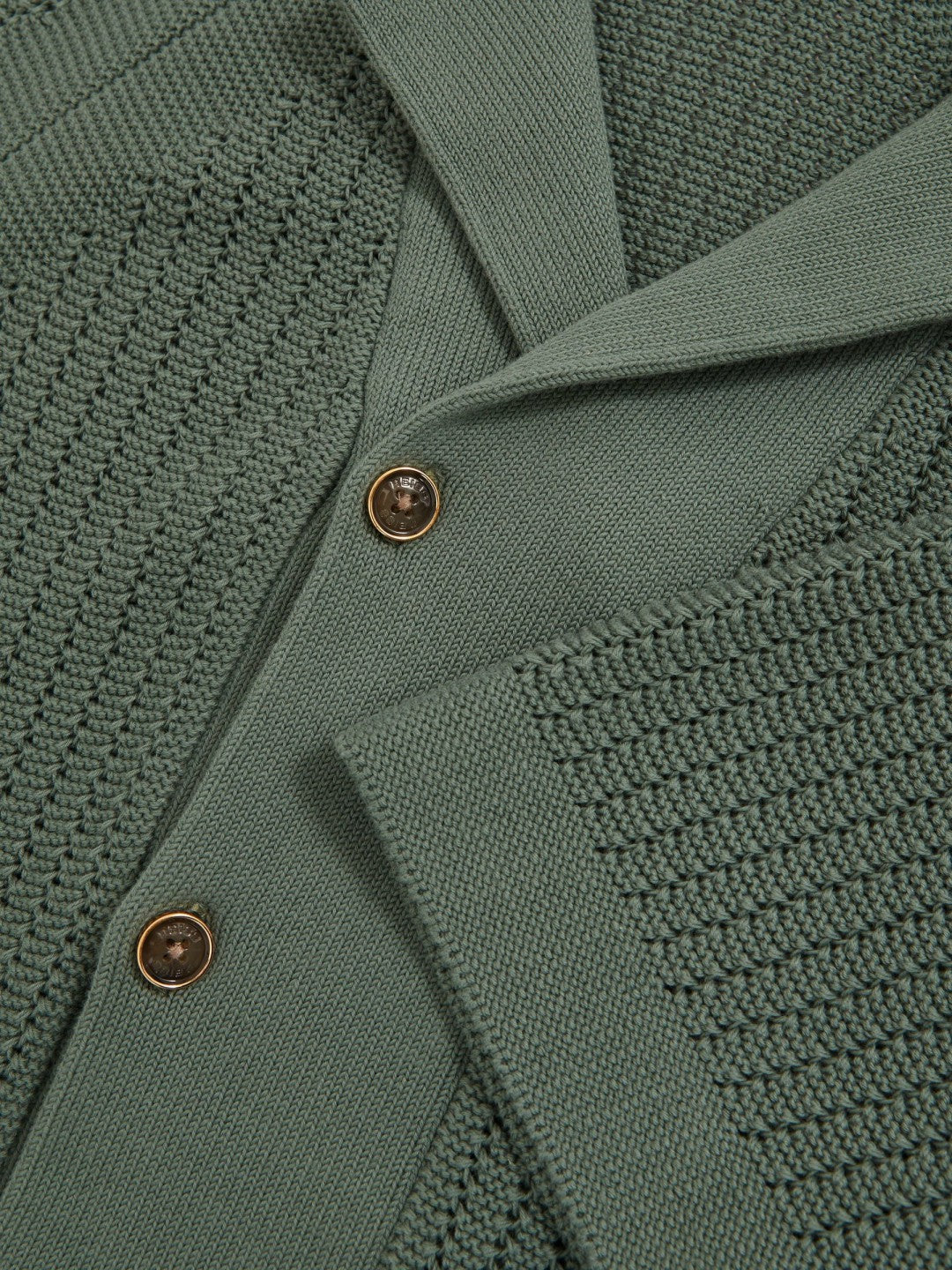 Reiss | Cotton Textured-Knit Cuban-Collar Shirt in Pine Green