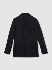 Reiss | Wool-Blend Single-Breasted Blazer Slim-Fit in Navy