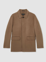 Reiss | Wool Blend Double Face Button Jacket in Brown