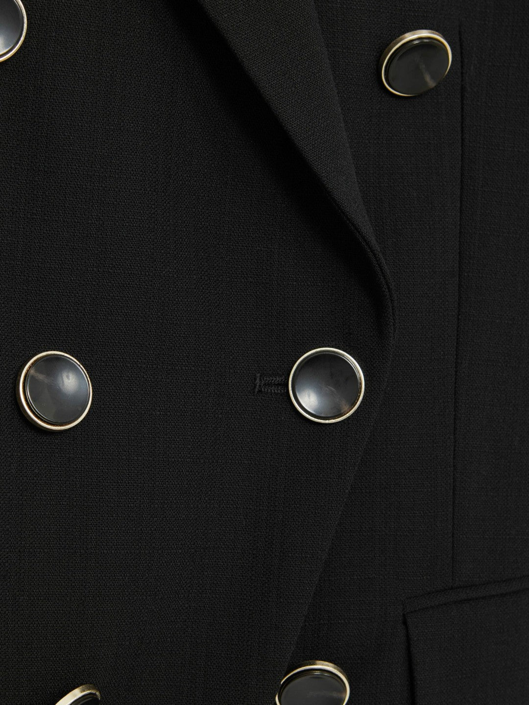 Reiss | Petite Wool-Blend Double-Breasted Blazer in Black