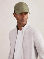 Reiss | Embroidered-Logo Tech Baseball Cap in Sage Green